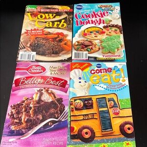 Vintage set of four cookbook magazines full of assorted recipes